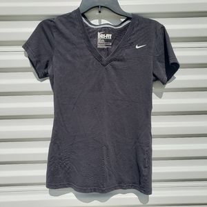 Nike Dri-Fit v-neck black short sleeved tee shirt